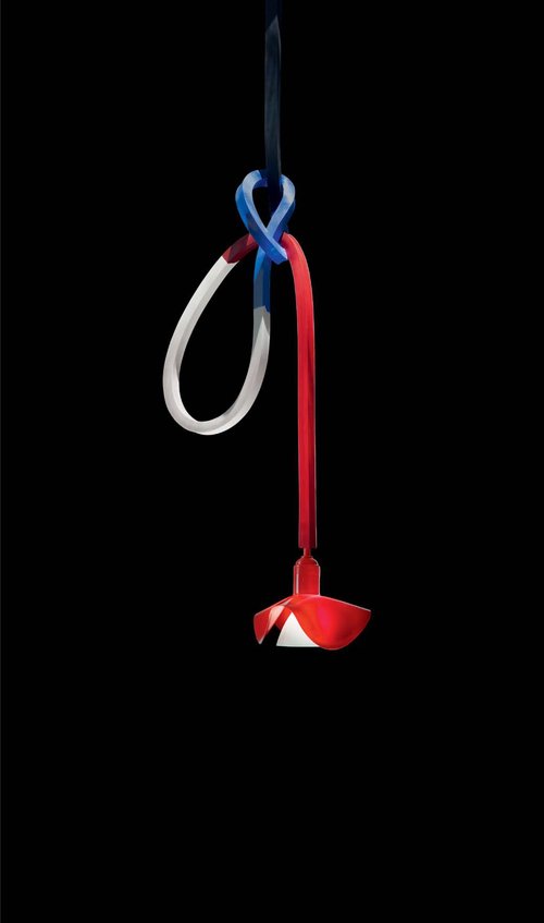 Красный подвесной светильник Ingo Maurer Zufall фото
